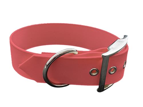 L'Atelier du Fourmilier Halsband aus BioThane, große Breite, Farben zur Auswahl (55-65 cm, Lachs) von L'Atelier du Fourmilier