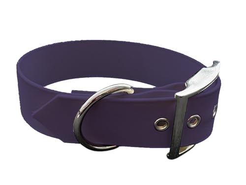 L'Atelier du Fourmilier Halsband aus BioThane, große Breite, Farben zur Auswahl (55-65 cm, Violett) von L'Atelier du Fourmilier