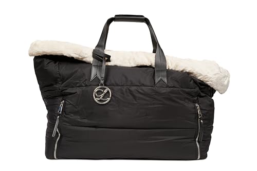 L'ÉLIANNE | Luxuriöse Hundetasche | Schwarz | Umhängetasche | Trageband um die Schulter | Weich | Kleiner bis mittelgroßer Hund | Hohe Qualität | Luxus-Oberflächen | Inklusive Sicherheitsgurte (M) von L’élianne