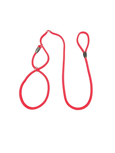 Kein Ziehen mehr! Anti-Ziehleine Feldfigur 8 / Halfter/Halfter/Halfter/Halfter/Halfter für alle, superweiches, geflochtenes Nylon, bequem, Macht Ihre Spaziergänge angenehmer (Rot, 1cm) von L&J Pets UK