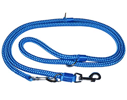 Freestyle Verstellbare Leine, starker Polizei-Stil, Doppelleine, Hundeführer, Kupplung, Hundetraining, "Seil", multifunktional, verstellbar (1,4, Blau) von L&J Pets UK