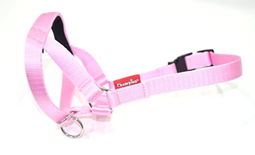 Halfter Hunde Halfter/Training Halfter Trainingsgerät Hund, Kopfgeschirr gegen Ziehen an der Leine, einfach zu bedienen, gepolstertes Nasenband, verstellbar (1, Rosa) von L&J Pets UK