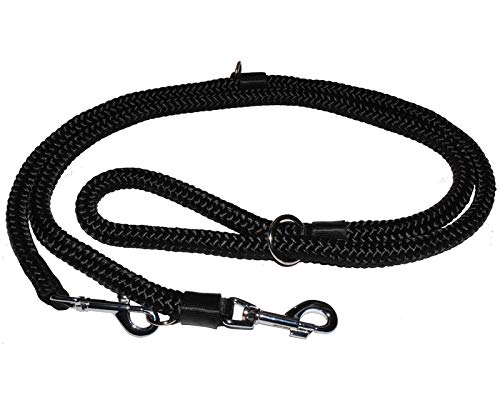 Freestyle Verstellbare Leine, starker Polizei-Stil, Doppelleine, Hundeführer, Koppler, Hundetraining, "Seil", multifunktional, verstellbar, Hundezubehör (1,0, Schwarz) von L&J Pets Uk