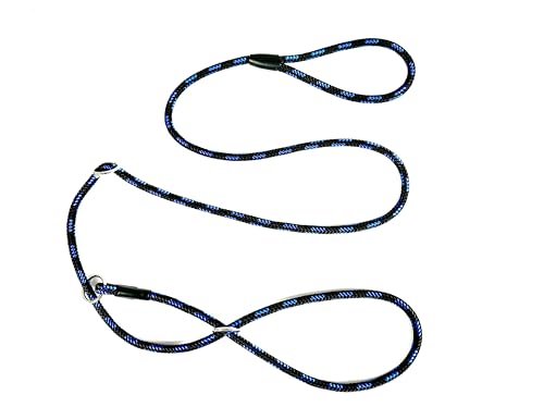 Kein Ziehen mehr! Anti-Ziehleine Feldfigur 8 Halfter für alle, superweiches, geflochtenes Nylon, bequem, Macht Ihre Spaziergänge angenehmer (Blau/Schwarz, 1cm) von L&J Pets Uk