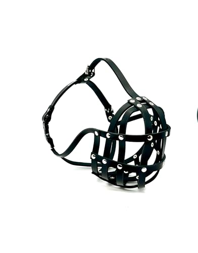 L&J Pets UK Leder-Maulkorb für Hunde – Leicht, Robust & Bequem – Perfekt für Boxer & andere Rassen (B2, Schwarz) von L&J Pets Uk