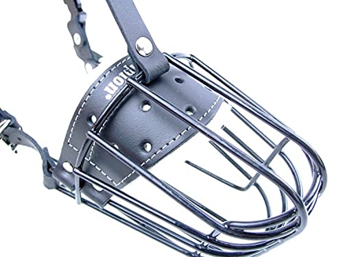 L&J Pets UK Metall-Maulkorb für Dackel und ähnliche kleine Hunde – Sicher, bequem und verstellbar (J2, Schwarz,Schwarz) von L&J Pets Uk