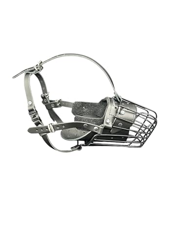 L&J Pets Uk Metall Maulkorb für Deutsche Schäferhunde & ähnliche große Hunde – Sicher, Bequem & Verstellbar (Schwarz/Schwarz, T4) von L&J Pets Uk