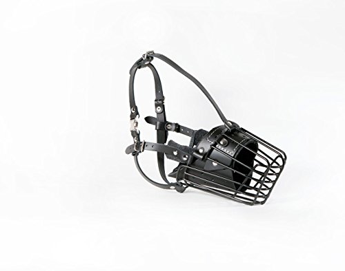 L&J Pets Uk Metall Maulkorb für Dobermann und Malinois & ähnliche große Hunde – Sicher, Bequem & Verstellbar (T2, Schwarz,Schwarz) von L&J Pets Uk