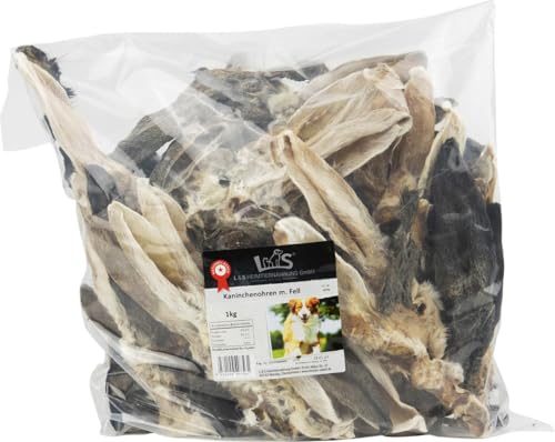 L&S Hundesnack Kaninchenohren mit Fell 1 kg Ohren von L&S