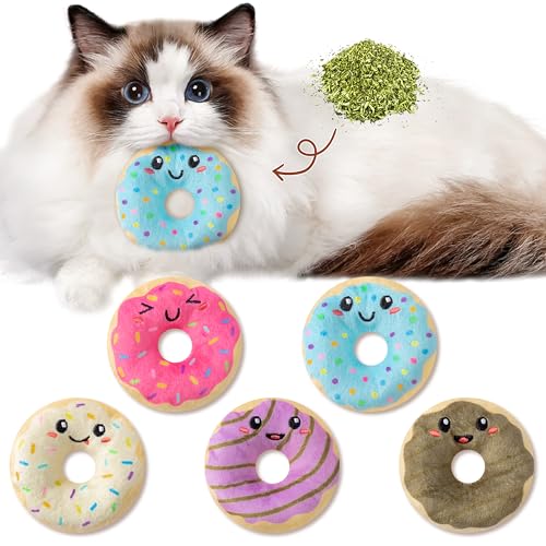 L1rabe Sommer-Donut-Katzenminze-Spielzeug, 5 Stück, Donut-Katzenspielzeug, Geschenke, niedlich, lustiges Dessert, Haustierbedarf, Indoor-Katzen, Kauen, Beißen, Kratzen, Zahnen, Kätzchen, Katzenminze, L1rabe Sommer-Donut-Katzenminze-Spielzeug, 5 Stück, Donut-Katzenspielzeug, Geschenke, niedlich, lustiges Dessert, Haustierbedarf, Indoor-Katzen, Kauen, Beißen, Kratzen, Zahnen, Kätzchen, Katzenminze, von L1rabe