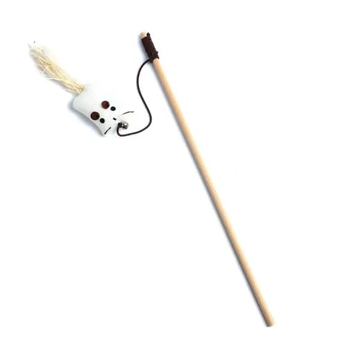 1PC Bunte Feder Teaser Katze Zauberstab Lustige Kätzchen Spielzeug Holzstab Interaktive Heimtierbedarf Katzenspielartikel(Flying Bat) von L6NqIAG