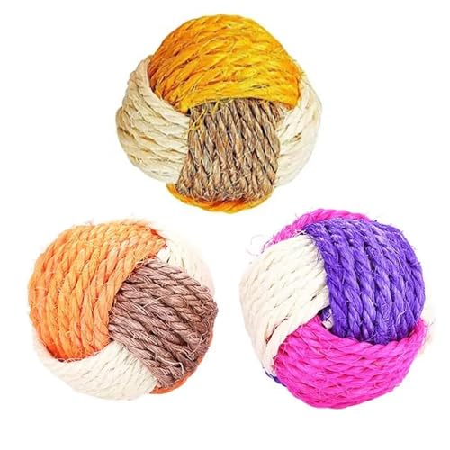 Buntes Sisal-Katzenballspielzeug for Rollen und Kauen for Hauskatzen – lustiges Geschenk for die Spielzeit Ihrer Katze Katzenspielartikel von L6NqIAG
