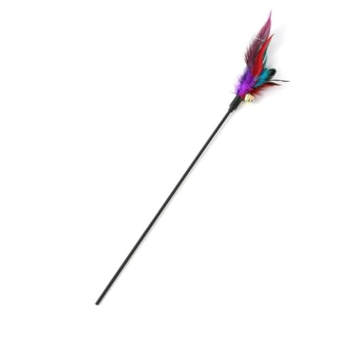 L6NqIAG Interaktiver Katzenfeder-Teaser-Stick mit Glöckchen for Kätzchenspiel & Haustier-Zubehörhalsband-Spaß Katzenspielartikel von L6NqIAG
