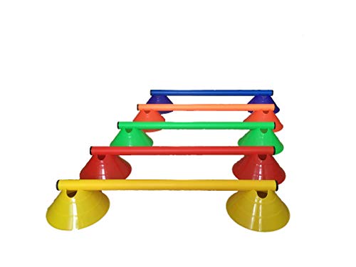 LA-24 5er Set Minihürden 8 cm, Agilityhürden (5-farbig (50 cm)) von Jlwiy