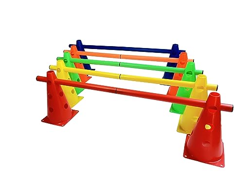 LA-24 5er Set Steckhürden 23 cm, Kegelhürden für Agility in 5 Farben (Kompakt) von SUPTMAX