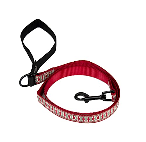 Reflektierende Hundeleine mit Metallhaken, strapazierfähiges Nylon, für Hunde, 120 cm (Rot) von LA FENICE