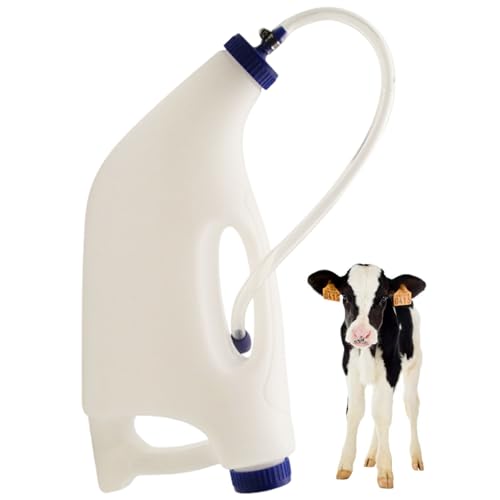 4L-Kalb-Feeder, Kalbsröhrchen-Futtermittel, nicht kratzende Flasche mit flexibler Schlauch- und Metallrohr tragbarer Ziegenflaschen zum Füttern von Babyziegen, mit Luftentlüftung für Milchmedizin 4L-Kalb-Feeder, Kalbsröhrchen-Futtermittel, nicht kratzende Flasche mit flexibler Schlauch- und Metallrohr tragbarer Ziegenflaschen zum Füttern von Babyziegen, mit Luftentlüftung für Milchmedizin von LAANCOO