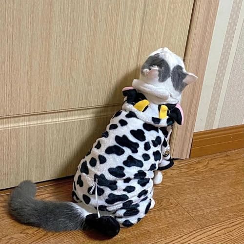 LAANCOO Hunde Kuhkostüme, Haustierkuhkostüm, weich war warme Flanellhundkleidung, Cartoon-Kostüme für Hunde, Katze, Schwarz-Weiß, L. LAANCOO Hunde Kuhkostüme, Haustierkuhkostüm, weich war warme Flanellhundkleidung, Cartoon-Kostüme für Hunde, Katze, Schwarz-Weiß, L. von LAANCOO