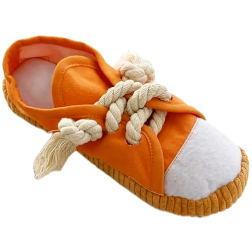 Hundekauspielzeug, Schuhhundspielzeug, Hundekiefernspielzeug, Simulation Orange Canvas Schuhform Hundetraining Spielzeug mit Geräuschen, waschbarer Hundeschleife Zähne Spielzeug zur Trainingsintera Hundekauspielzeug, Schuhhundspielzeug, Hundekiefernspielzeug, Simulation Orange Canvas Schuhform Hundetraining Spielzeug mit Geräuschen, waschbarer Hundeschleife Zähne Spielzeug zur Trainingsintera von LAANCOO