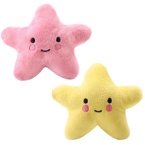 LAANCOO 2pcs Hundequietschende Spielzeug, niedliches Lächeln Star Stoffed Interactive Hundespielzeug mit bissig bB Sound Hundekauen Spielzeug für Welpen, Katzen und kleine Tiere Übung Unterhaltung LAANCOO 2pcs Hundequietschende Spielzeug, niedliches Lächeln Star Stoffed Interactive Hundespielzeug mit bissig bB Sound Hundekauen Spielzeug für Welpen, Katzen und kleine Tiere Übung Unterhaltung von LAANCOO