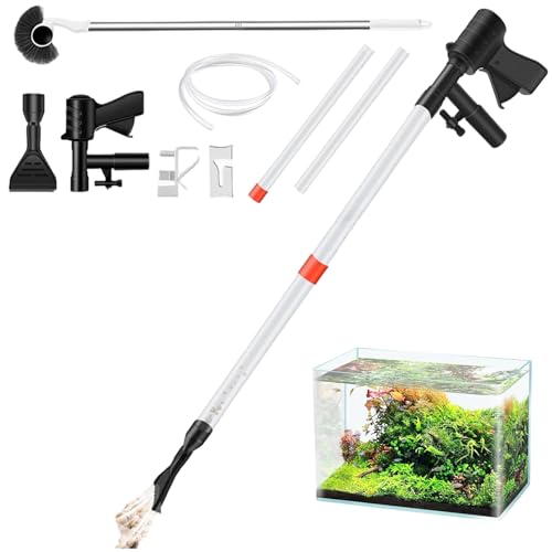LAANCOO Fischtankreiniger, Kiesvakuumaquarium, abnehmbare und einstellbare Aquariumkiesvakuum mit Reinigungsbürste, Langer Düsenreiniger für Wasserwechsler, Sand LAANCOO Fischtankreiniger, Kiesvakuumaquarium, abnehmbare und einstellbare Aquariumkiesvakuum mit Reinigungsbürste, Langer Düsenreiniger für Wasserwechsler, Sand von LAANCOO