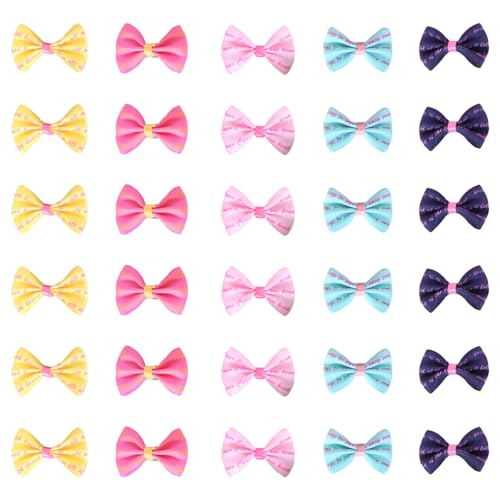 LAANCOO Hundebögen, 30pcs Hundehaarbögen, farbenfrohe Hundebögen Kleiner Hunde, niedliche Hundekleidung und Accessoires für Haustierhund, Haustierkatze, Bögen für Hunde von LAANCOO