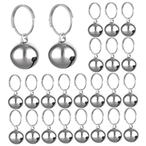 LAANCOO Hundeglocken, um nach draußen zu gehen, 24 Prozent Glocke für Hundehalsband 0, 55 Zoll Mini DIY Metallkragen Glocken für Haustiere Keychain Pendellesszubehör von LAANCOO