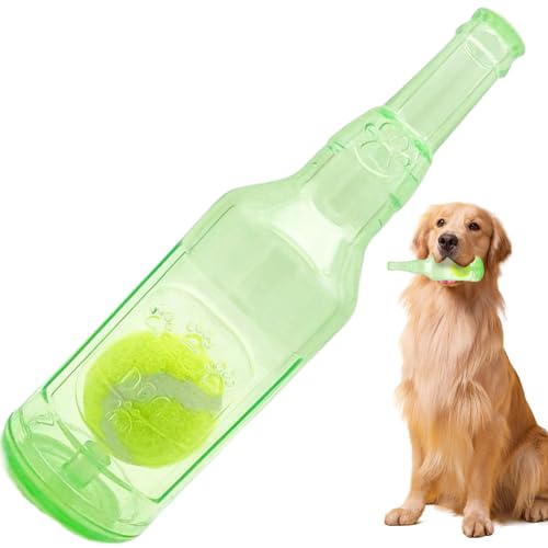 LAANCOO Wasserflaschenhundspielzeug 10x3in Quietschende Hund Kauen Spielzeug mit Tennisball in niedlichen einzigartigen Gummi -Hundespielzeug für Zahnen, Training, Stressbekämpfung, Grün LAANCOO Wasserflaschenhundspielzeug 10x3in Quietschende Hund Kauen Spielzeug mit Tennisball in niedlichen einzigartigen Gummi -Hundespielzeug für Zahnen, Training, Stressbekämpfung, Grün von LAANCOO