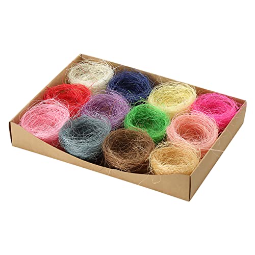 LABRIMP 12 Stück Teiliges Bunte Handgefertigte Osterdeko Küken Nester aus Natürlichem Hanfstroh für Tischdekoration und Ostergeschenk LABRIMP 12 Stück Teiliges Bunte Handgefertigte Osterdeko Küken Nester aus Natürlichem Hanfstroh für Tischdekoration und Ostergeschenk von LABRIMP