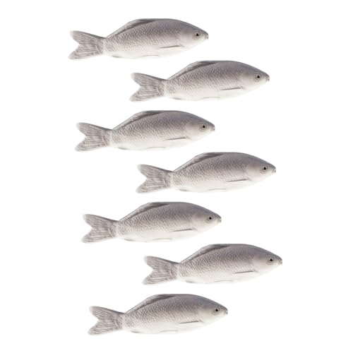 LABRIMP 7 Stück Simuliertes Fisch -Haustierspielzeug Katzenspielzeug Simulationsfisch Ozeanfiguren Fake Food für die Küche künstlicher Fisch Meerestierfiguren künstliche Meeresfische Pu von LABRIMP