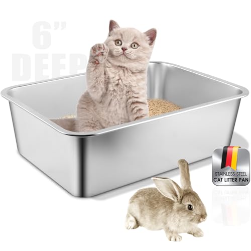 LADYSONS Katzenklo Edelstahl, Katzentoilette, Katzenklo Groß, Katzenklo, Katzen Klo, Niemals Gerüche, Rostfrei, Antihaft Glatte Oberfläche, Leichtere Reinigung, 50 x 35 x 15CM LADYSONS Katzenklo Edelstahl, Katzentoilette, Katzenklo Groß, Katzenklo, Katzen Klo, Niemals Gerüche, Rostfrei, Antihaft Glatte Oberfläche, Leichtere Reinigung, 50 x 35 x 15CM von LADYSONS