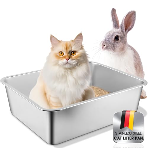 LADYSONS Katzenklo Edelstahl, Katzentoilette, Katzenklo Groß, Katzenklo, Katzen Klo, Niemals Gerüche, Rostfrei, Antihaft Glatte Oberfläche, Leichtere Reinigung, 60 x 40 x 15CM LADYSONS Katzenklo Edelstahl, Katzentoilette, Katzenklo Groß, Katzenklo, Katzen Klo, Niemals Gerüche, Rostfrei, Antihaft Glatte Oberfläche, Leichtere Reinigung, 60 x 40 x 15CM von LADYSONS