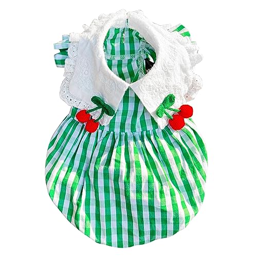 Hundekostüm, kariert, niedliches Kleid, Outfit für Weihnachten, Haustiere, Welpen, Kleidung, Party, Festival, Urlaub, Hochzeit, Outfit (Grün, L) von LAEMILIA