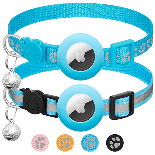 2er Pack kompatibel mit Airtag Katzenhalsband mit Glocke,Reflektierend GPS Tracker Katze kompatibel mit Apple Airtag Hülle,Personalisiert kompatibel mit Airtag Halsband Katze mit Sicherheitsverschluss 2er Pack kompatibel mit Airtag Katzenhalsband mit Glocke,Reflektierend GPS Tracker Katze kompatibel mit Apple Airtag Hülle,Personalisiert kompatibel mit Airtag Halsband Katze mit Sicherheitsverschluss von LAFAYI