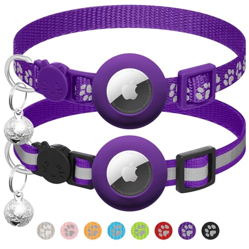 2er Pack kompatibel mit Airtag Katzenhalsband mit Glocke,Reflektierend GPS Tracker Katze kompatibel mit Apple Airtag Hülle,Personalisiert kompatibel mit Airtag Halsband Katze mit Sicherheitsverschluss 2er Pack kompatibel mit Airtag Katzenhalsband mit Glocke,Reflektierend GPS Tracker Katze kompatibel mit Apple Airtag Hülle,Personalisiert kompatibel mit Airtag Halsband Katze mit Sicherheitsverschluss von LAFAYI
