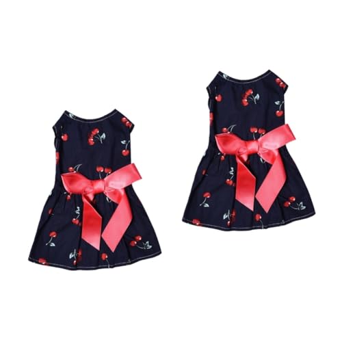 2 x Kirsch-Hundekleid, Sommer, Haustierkostüm, ärmellos, Welpenrock für Fasching, Größe XS von LAIBUY