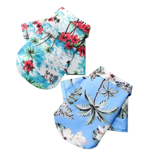 2 x tropische Hunde-Shirts, Sommer, hawaiianischer Stil, Haustierkleidung, modisch, bequem für Hunde, Größe M 2 x tropische Hunde-Shirts, Sommer, hawaiianischer Stil, Haustierkleidung, modisch, bequem für Hunde, Größe M von LAIBUY