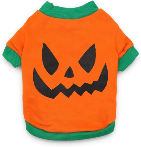 Halloween-Shirts für Welpen – kleine Hunde-T-Shirts, Kleidung für Halloween (S) von LAIBUY