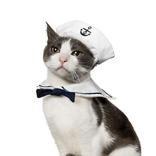 Haustier Matrosen Kostüm für Katzen Kleine Hunde Katze Halloween Kostüme Kleiner Hund Matrosen Outfit Katze Matrosen Hut mit Krawatte Kragen Haustier Marine Kostüm für Kätzchen Welpe Statue Spielzeug Haustier Matrosen Kostüm für Katzen Kleine Hunde Katze Halloween Kostüme Kleiner Hund Matrosen Outfit Katze Matrosen Hut mit Krawatte Kragen Haustier Marine Kostüm für Kätzchen Welpe Statue Spielzeug von LAIBUY