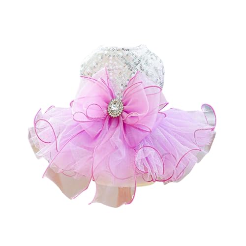 Hundekleid – Welpe Hochzeit Prinzessin Rock, Hunde Luxus Schleife Tutu Rock Hochzeit Party Outfits für Katzen kleine Hunde Mädchen, Lila, M Hundekleid – Welpe Hochzeit Prinzessin Rock, Hunde Luxus Schleife Tutu Rock Hochzeit Party Outfits für Katzen kleine Hunde Mädchen, Lila, M von LAIBUY
