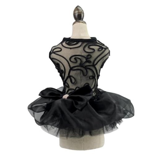 Hundekostüm, Haustierkleidung für Hunde, Spitze, Hochzeits-Outfit, bequemes Haustierkleid, Schwarz (S) von LAIBUY