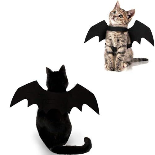 Katzen-Halloween-Kostüm, Fledermausflügel, Haustierbekleidung, Halloween-Party, Verkleidungszubehör für Katzen, kleine Hunde, Welpen, Kätzchen, Jungen oder Mädchen Katzen-Halloween-Kostüm, Fledermausflügel, Haustierbekleidung, Halloween-Party, Verkleidungszubehör für Katzen, kleine Hunde, Welpen, Kätzchen, Jungen oder Mädchen von LAIBUY