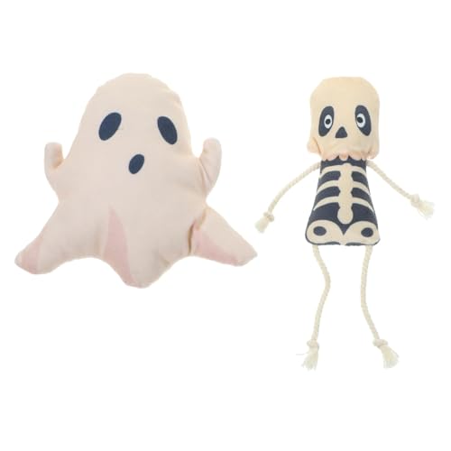 LAIBUY 2-teiliges Halloween-Katzenspielzeug-Set – Plüsch-Geist und Totenkopf-förmiges Zahnspielzeug für interaktiven Spaß, reduziert Angst der Katze – perfekt für Haustierspiele LAIBUY 2-teiliges Halloween-Katzenspielzeug-Set – Plüsch-Geist und Totenkopf-förmiges Zahnspielzeug für interaktiven Spaß, reduziert Angst der Katze – perfekt für Haustierspiele von LAIBUY