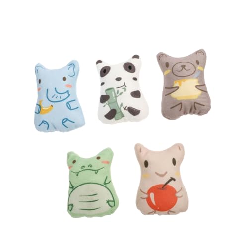 LAIBUY Interaktives Plüsch-Katzenminze-Spielzeug zum Kauen und für Katzen, zum Zahnen von Backenzähnen, niedliche Tierformen für Indoor-Katzen und Kätzchen, 5 Stück LAIBUY Interaktives Plüsch-Katzenminze-Spielzeug zum Kauen und für Katzen, zum Zahnen von Backenzähnen, niedliche Tierformen für Indoor-Katzen und Kätzchen, 5 Stück von LAIBUY