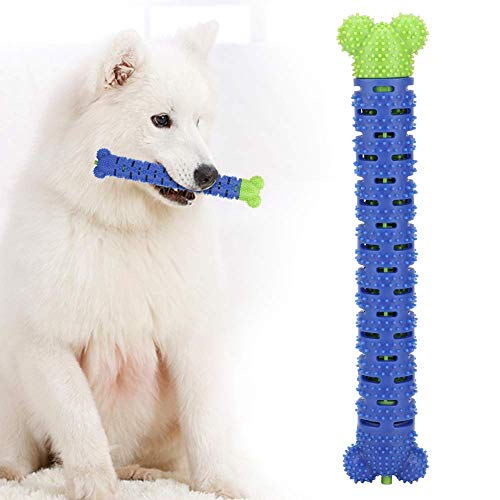 LAIBUY Silikon Zahnbürste Hund Kauspielzeug Blau Hundebürste Zauberstab für saubere Zähne von LAIBUY