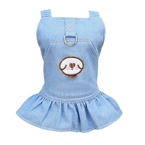 Luxuriöses Hundekleid für Welpen, Prinzessinnenkleider, Hochzeit, Abend, Tutu, Jeansrock für kleine Hunde, Mädchen, Hellblau, Größe L von LAIBUY