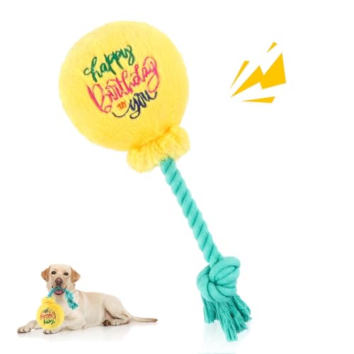 Plüsch-Geburtstagsballon-Hundespielzeug mit Seilbein, weiches Quietschspielzeug für Spaß, langlebiges Kauspielzeug für Hunde Geburtstagsgeschenk, Tauziehen, Hundespielzeug zum Spielen und Interaktion Plüsch-Geburtstagsballon-Hundespielzeug mit Seilbein, weiches Quietschspielzeug für Spaß, langlebiges Kauspielzeug für Hunde Geburtstagsgeschenk, Tauziehen, Hundespielzeug zum Spielen und Interaktion von LAIBUY