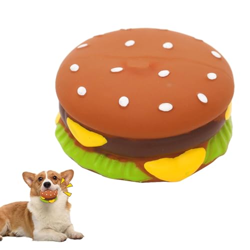 Quietschendes Hundespielzeug für aggressive Kauer, interaktives Kauspielzeug in Hamburgerform für Zahnreinigung und Training, lustiges, robustes Gummispielzeug gegen Langeweile, niedliches Spielzeug Quietschendes Hundespielzeug für aggressive Kauer, interaktives Kauspielzeug in Hamburgerform für Zahnreinigung und Training, lustiges, robustes Gummispielzeug gegen Langeweile, niedliches Spielzeug von LAIBUY