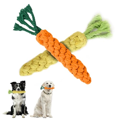 Robustes Hundespielzeug aus Seil, Karotten-Kauspielzeug für aggressive Kauer, 22 cm, interaktives Zahnreinigungsseil, Hundespielzeug, Welpenspielzeug für kleine, mittelgroße und große Hunde, 2 Stück Robustes Hundespielzeug aus Seil, Karotten-Kauspielzeug für aggressive Kauer, 22 cm, interaktives Zahnreinigungsseil, Hundespielzeug, Welpenspielzeug für kleine, mittelgroße und große Hunde, 2 Stück von LAIBUY