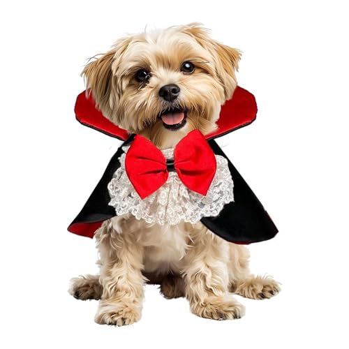 Vampirkostüm für Hunde und Katzen, Halloween-Umhang, Cosplay-Umhang, Rot und Schwarz, gruseliger Süßes-oder-Lecker-Umhang, Kleidung für Party-Dekorationen, Größe L Vampirkostüm für Hunde und Katzen, Halloween-Umhang, Cosplay-Umhang, Rot und Schwarz, gruseliger Süßes-oder-Lecker-Umhang, Kleidung für Party-Dekorationen, Größe L von LAIBUY